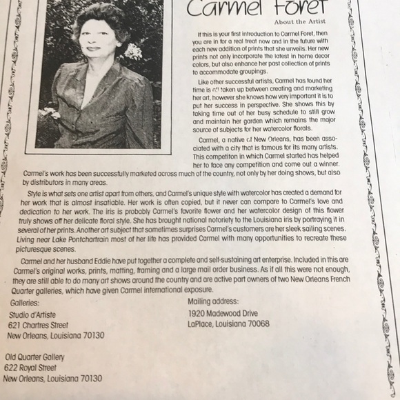 Beautiful 1985 Christmas Amaryllis Print - C.Foret - Picture 6 of 6